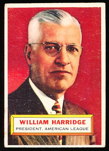 1956 Topps Baseball- #1 William Harridge- White Back
