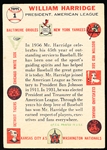 1956 Topps Baseball- #1 William Harridge- White Back