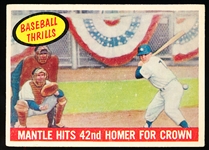 1959 Topps Bb- #461 Mickey Mantle Thrill
