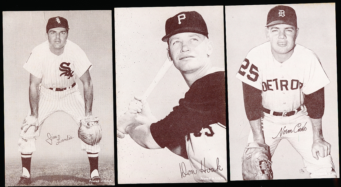 1962 Stat back Baseball Exhibits- 3 Diff- Black Print Back