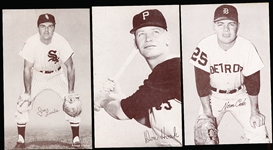 1962 Stat back Baseball Exhibits- 3 Diff- Black Print Back