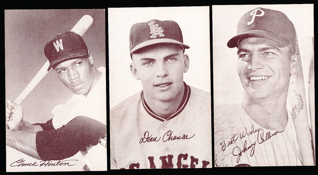 1963 Stat back Baseball Exhibits- 3 Diff- Red Print Backs