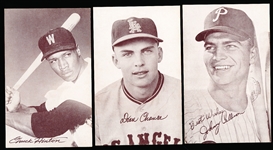 1963 Stat back Baseball Exhibits- 3 Diff- Red Print Backs