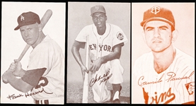 1963 Stat back Baseball Exhibits- 3 Diff- Red Print Backs