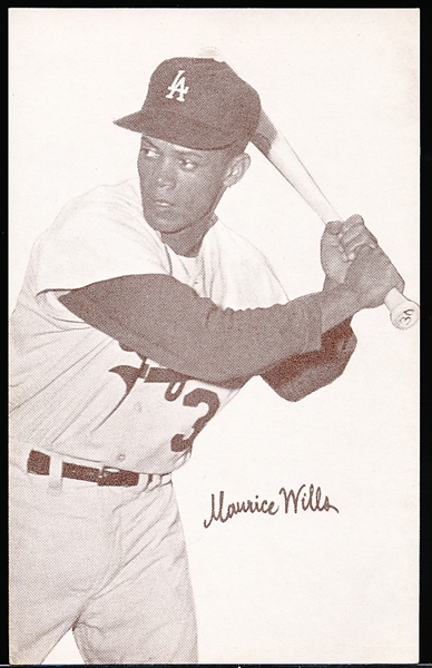 1963 Stat back Baseball Exhibit- Maury Wills, Dodgers
