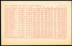1963 Stat back Baseball Exhibit- Maury Wills, Dodgers