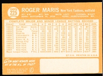 1964 Topps Baseball- #225 Roger Maris, Yankees