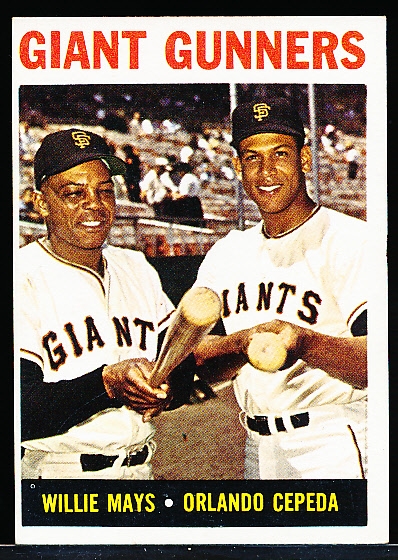 1964 Topps Baseball- #306 Giant Gunners- Mays/Cepeda