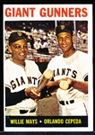 1964 Topps Baseball- #306 Giant Gunners- Mays/Cepeda