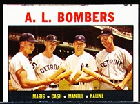 1964 Topps Baseball- #331 A.L. Bombers- Maris/ Cash/ Mantle/ Kaline