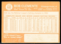 1964 Topps Baseball- #440 Bob Clemente, Pirates