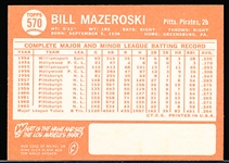 1964 Topps Baseball- #570 Bill Mazeroski, Pirates