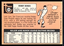 1969 Topps Baseball- #630 Bobby Bonds RC, Giants