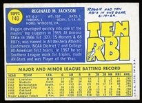 1970 Topps Baseball- #140 Reggie Jackson, A’s