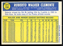 1970 Topps Baseball- #350 Roberto Clemente, Pirates