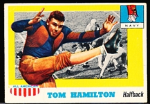 1955 Topps All American Football- #9 Tom Hamilton, Navy- SP RC