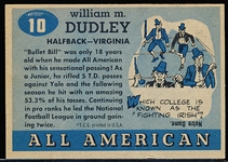 1955 Topps All American Football- #10 Bill Dudley, Virginia
