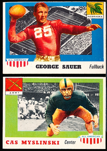 1955 Topps All American Football- 2 Diff