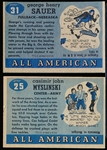 1955 Topps All American Football- 2 Diff