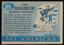 1955 Topps All American Football- #35 Tom Harmon, Michigan-SP RC