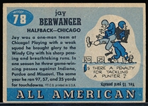 1955 Topps All American Football- #78 Jay Berwanger RC, Chicago
