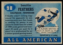 1955 Topps All American Football- #98 Beatie Feathers, Tennessee- SP