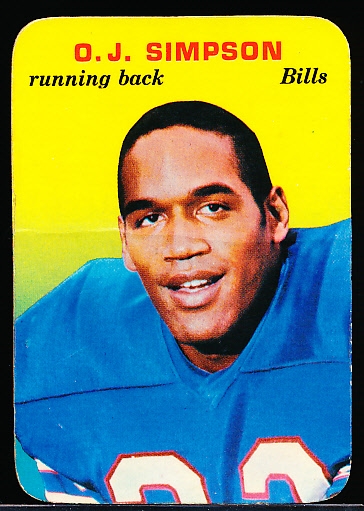 1970 Topps Football Super Glossy- #22 O.J. Simpson, Bills