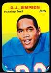 1970 Topps Football Super Glossy- #22 O.J. Simpson, Bills