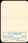 1970 Topps Football Super Glossy- #22 O.J. Simpson, Bills
