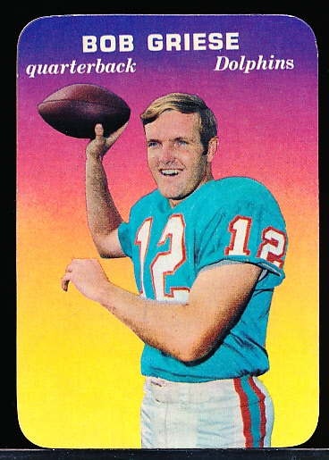 1970 Topps Football Super Glossy- #28 Bob Griese, Dolphins
