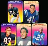 1970 Topps Football Super Glossy- 5 Diff