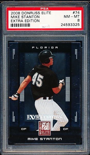2008 Donruss Elite Bb- “Extra Edition”- #74 Mike Stanton, Marlins- PSA Graded NM-MT 8