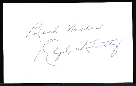 Autographed Clyde Kluttz MLB Cut Signature