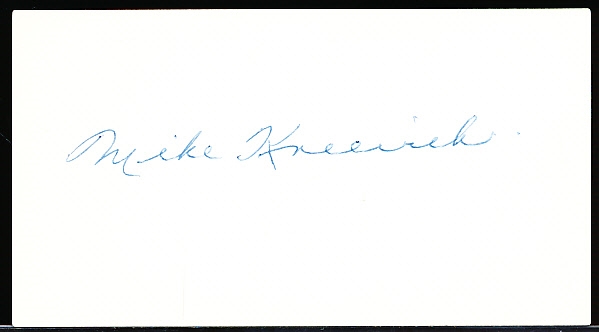 Autographed Mike Kreevich MLB Cut Signature