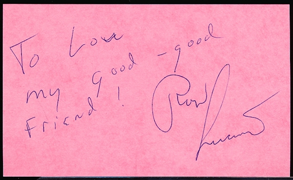 Autographed Ron Luciano MLB Index Card