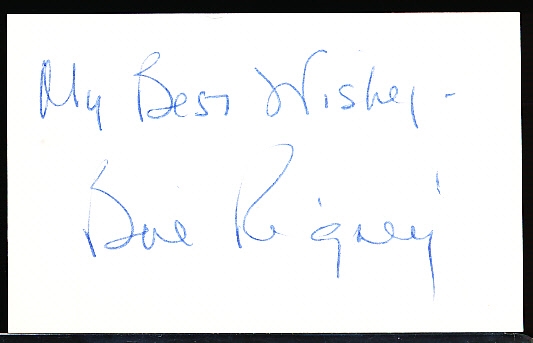 Autographed Bill Rigney MLB Cut Signature