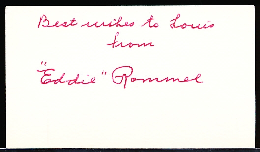 Autographed Eddie Rommel MLB Cut Signature