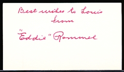 Autographed Eddie Rommel MLB Cut Signature