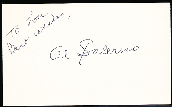Autographed Al Salerno MLB Index Card