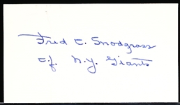 Autographed Fred Snodgrass MLB Cut Signature 