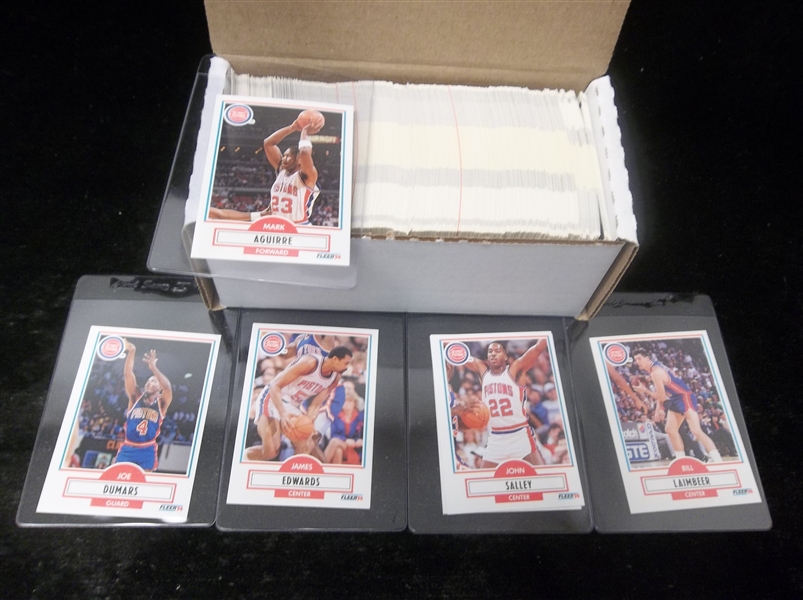 1990-91 Fleer Basketball- Detroit Pistons- 350 Cards