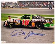Autographed Dale Jarrett NASCAR #18 Interstate Batteries Car Color 8” x 10” Photo