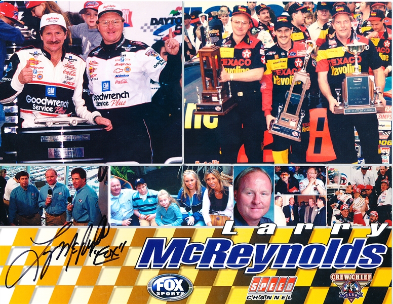 Autographed Larry McReynolds Fox Sports/Speed Channel Color 8-½” x 11” Handout