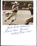 Autographed Steve Van Buren Philadelphia Eagles NFL 8” x 10” Backer Board with B/W Action Photo