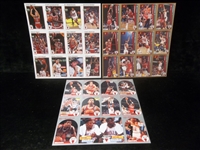 1990-91 to 1992-93 Chicago Bulls NBA Stadium Give-Away Card Sheets- 3 Diff.