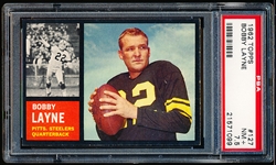 1962 Topps Football- #127 Bobby Layne, Steelers- PSA NM+ 7.5