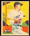 1936 Diamond Stars Baseball- #88 Geo. Selkirk, New York Yankees- 1936 Blue Print Back