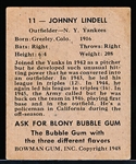1948 Bowman Bb- #11 Johnny Lindell, Yankees