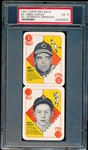 1951 Topps Red Back- 2 Card Panel- #40 Mike Garcia/ #20 Dom DiMaggio-PSA Ex 5