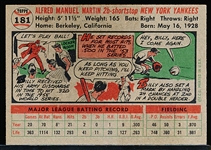 1956 Topps Bb- #181 Billy Martin, Yankees